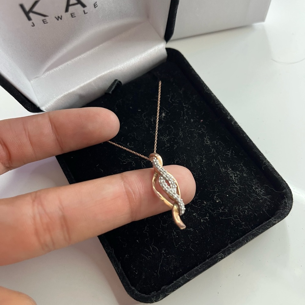 Kay Jewelers Rose Gold and Silver twist necklace